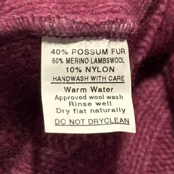 McDonald Cardigan Cable Knit Possum Fur Lambswool New Zealand Academia Zip XXL - Picture 4 of 8